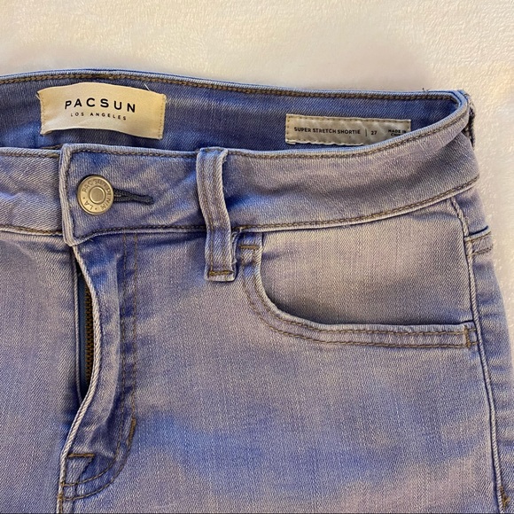 Pacsun Super Stretch Shortie Shorts Blue 27 - Picture 12 of 12